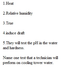 Cooling Water System Quiz